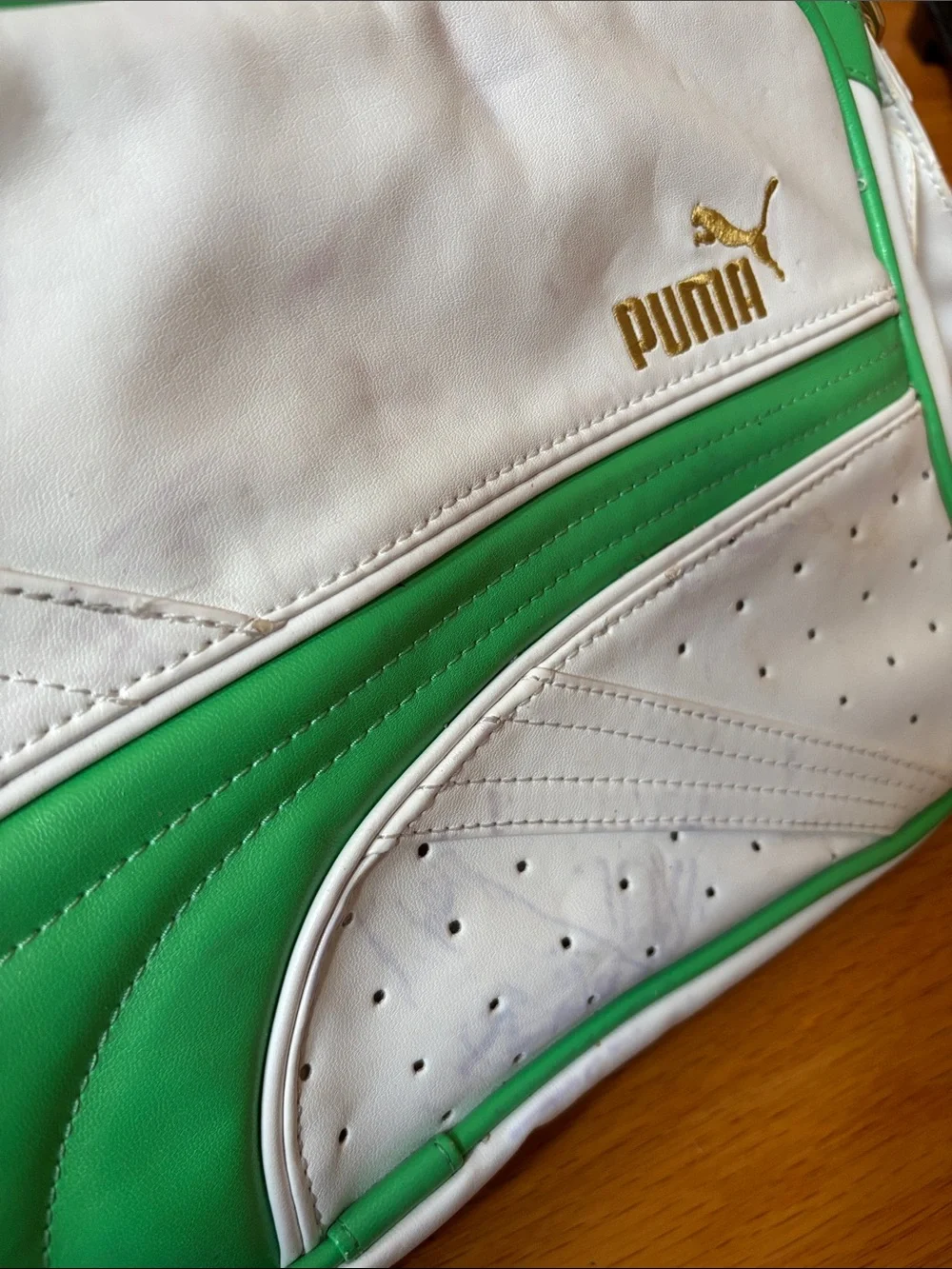 Puma White and Green Messenger Crossbody Bag